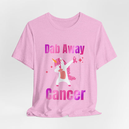 Dab Away Cancer Unicorn Unisex Jersey Short Sleeve Tee