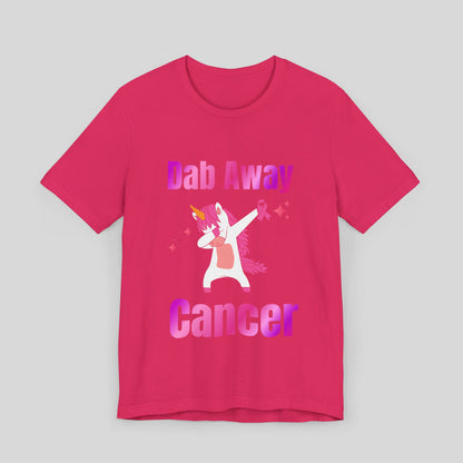 Dab Away Cancer Unicorn Unisex Jersey Short Sleeve Tee