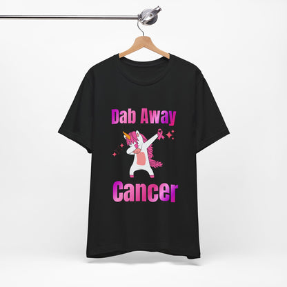 Dab Away Cancer Unicorn Unisex Jersey Short Sleeve Tee