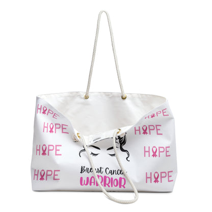 White Breast Cancer Warrior Weekender Tote Bag