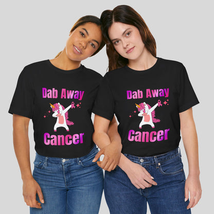 Dab Away Cancer Unicorn Unisex Jersey Short Sleeve Tee