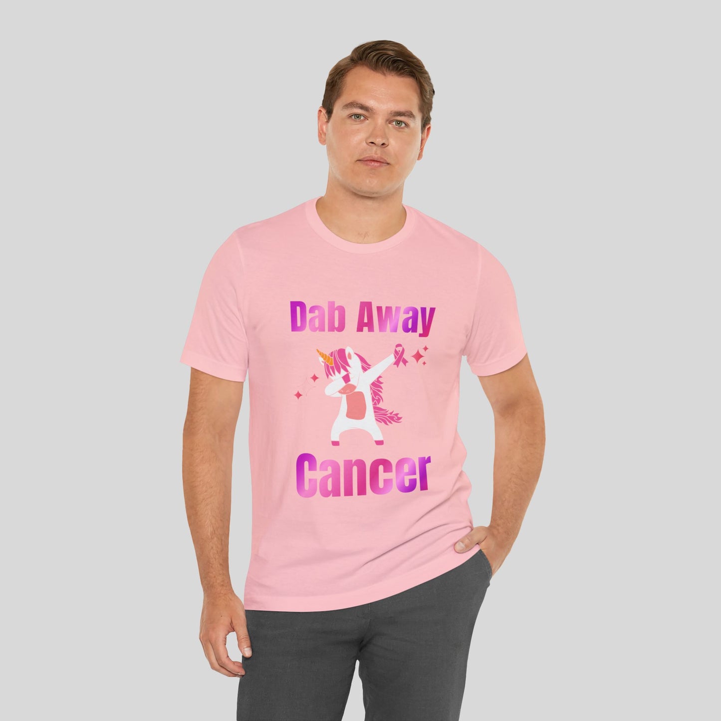 Dab Away Cancer Unicorn Unisex Jersey Short Sleeve Tee