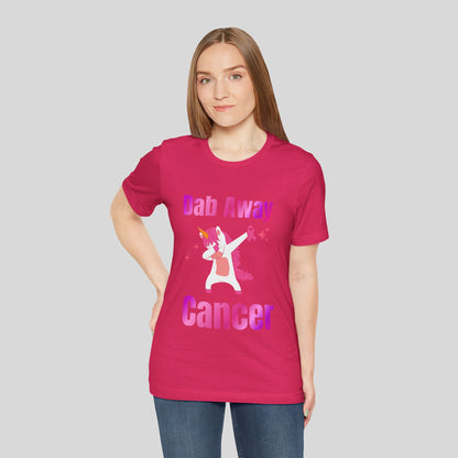 Dab Away Cancer Unicorn Unisex Jersey Short Sleeve Tee