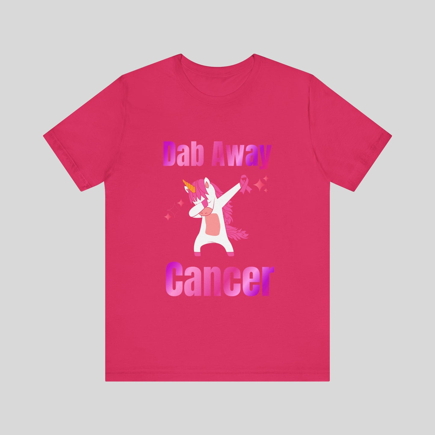 Dab Away Cancer Unicorn Unisex Jersey Short Sleeve Tee