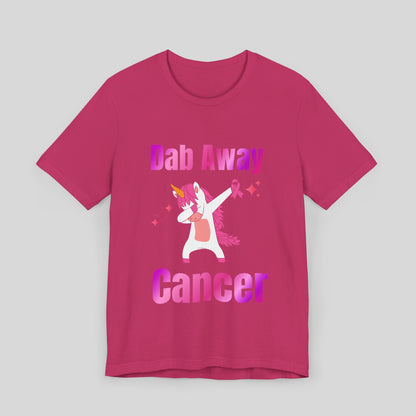 Dab Away Cancer Unicorn Unisex Jersey Short Sleeve Tee