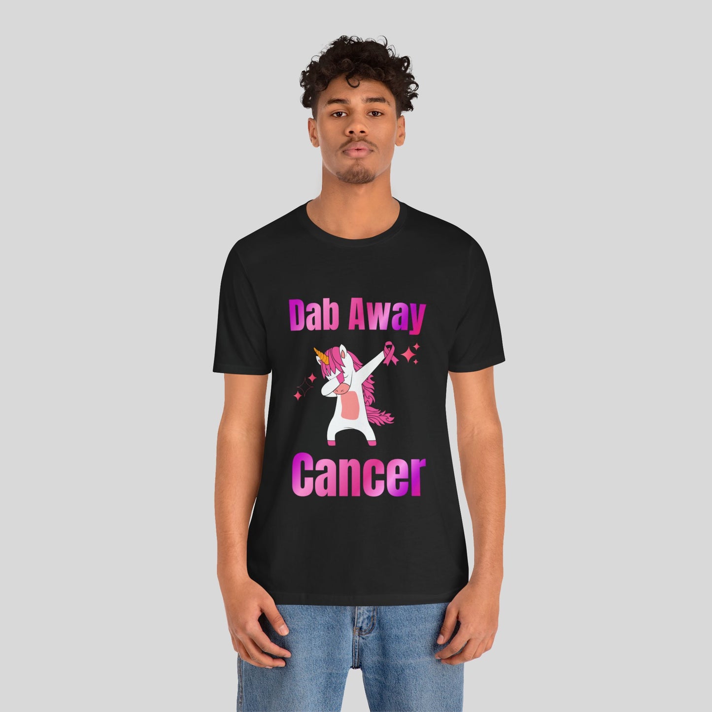 Dab Away Cancer Unicorn Unisex Jersey Short Sleeve Tee