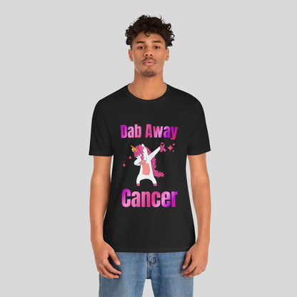 Dab Away Cancer Unicorn Unisex Jersey Short Sleeve Tee