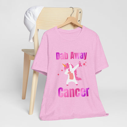 Dab Away Cancer Unicorn Unisex Jersey Short Sleeve Tee