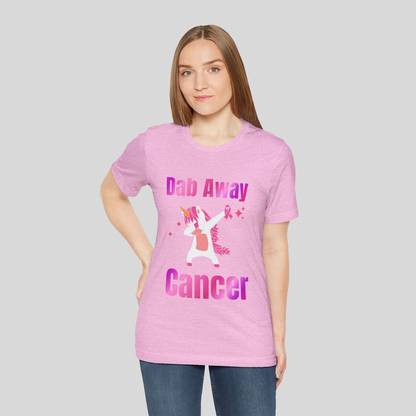 Dab Away Cancer Unicorn Unisex Jersey Short Sleeve Tee