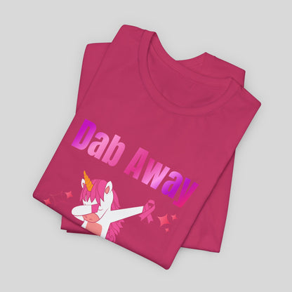 Dab Away Cancer Unicorn Unisex Jersey Short Sleeve Tee