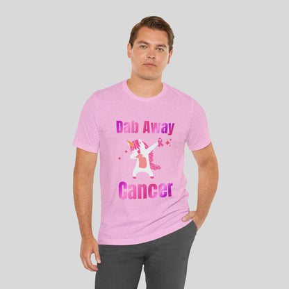 Dab Away Cancer Unicorn Unisex Jersey Short Sleeve Tee