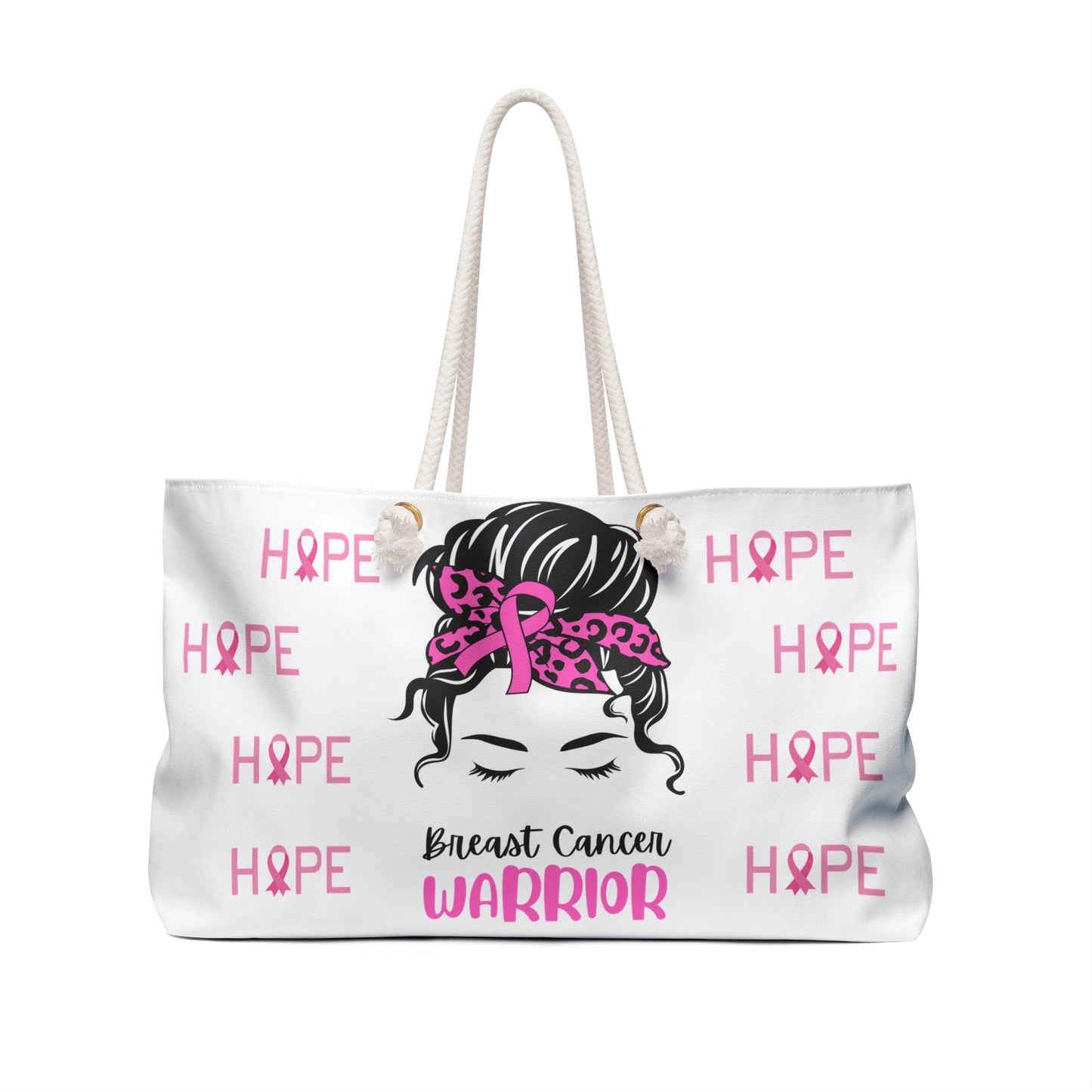 White Breast Cancer Warrior Weekender Tote Bag