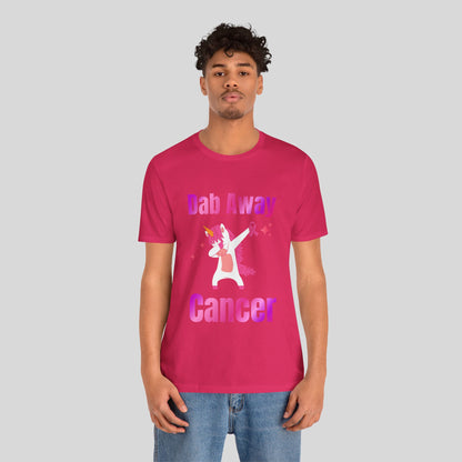 Dab Away Cancer Unicorn Unisex Jersey Short Sleeve Tee