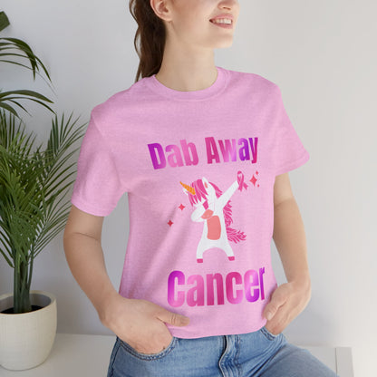 Dab Away Cancer Unicorn Unisex Jersey Short Sleeve Tee