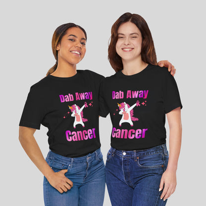 Dab Away Cancer Unicorn Unisex Jersey Short Sleeve Tee