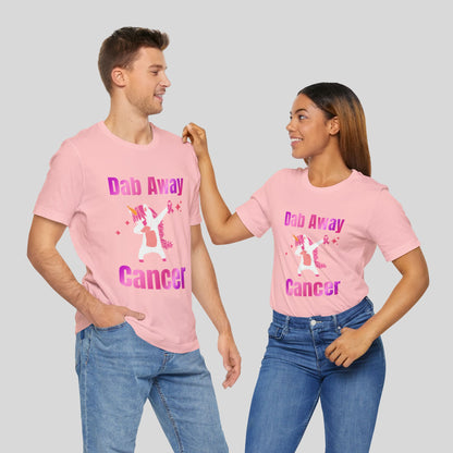 Dab Away Cancer Unicorn Unisex Jersey Short Sleeve Tee