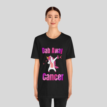 Dab Away Cancer Unicorn Unisex Jersey Short Sleeve Tee