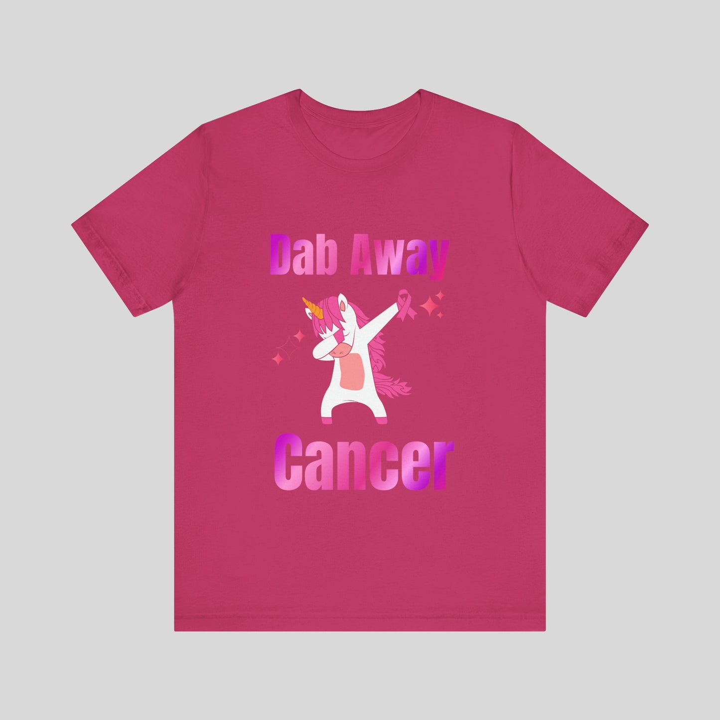 Dab Away Cancer Unicorn Unisex Jersey Short Sleeve Tee