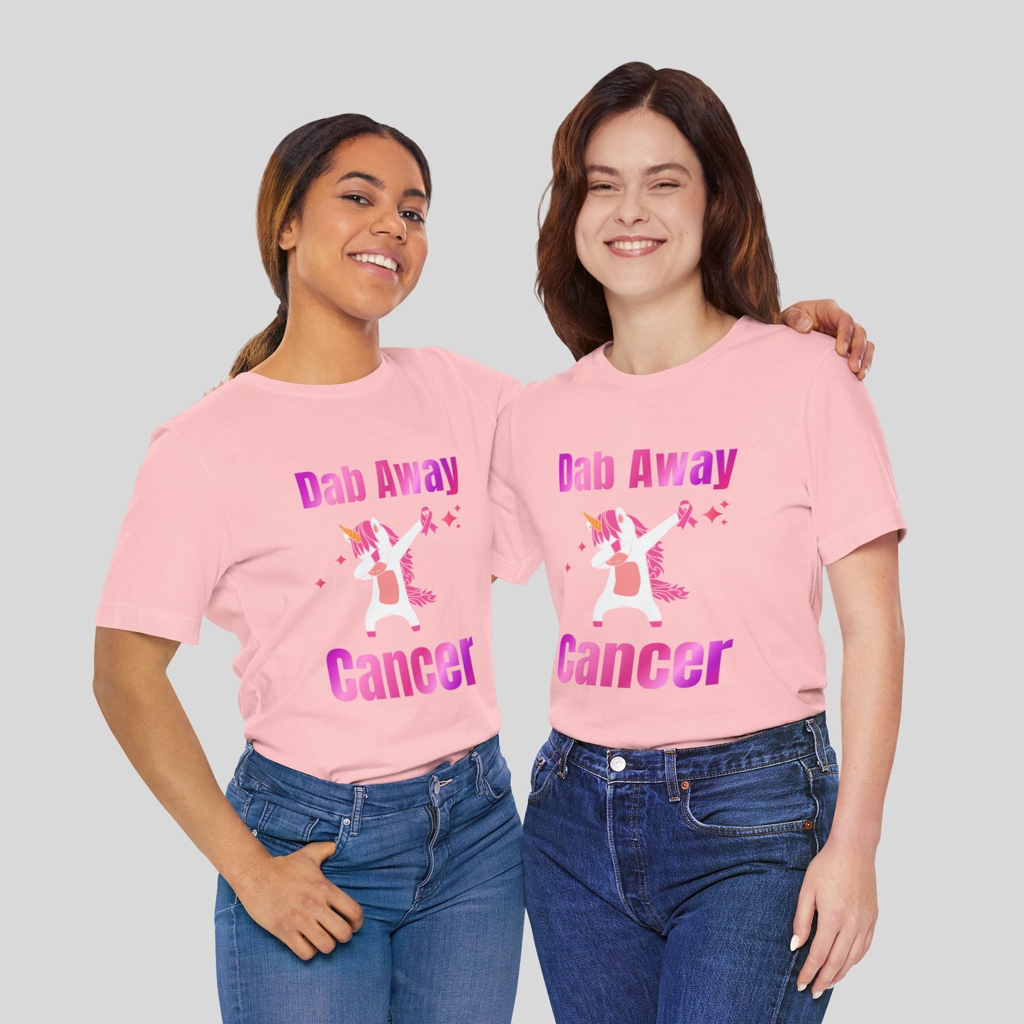 Dab Away Cancer Unicorn Unisex Jersey Short Sleeve Tee