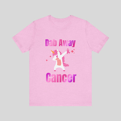 Dab Away Cancer Unicorn Unisex Jersey Short Sleeve Tee