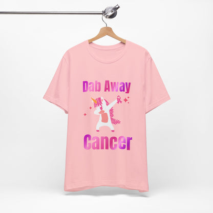 Dab Away Cancer Unicorn Unisex Jersey Short Sleeve Tee