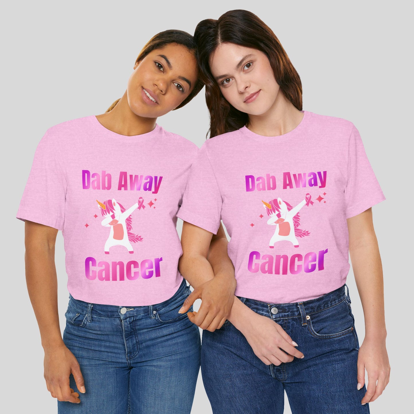 Dab Away Cancer Unicorn Unisex Jersey Short Sleeve Tee