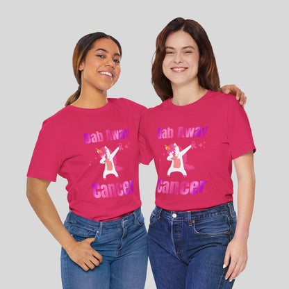 Dab Away Cancer Unicorn Unisex Jersey Short Sleeve Tee