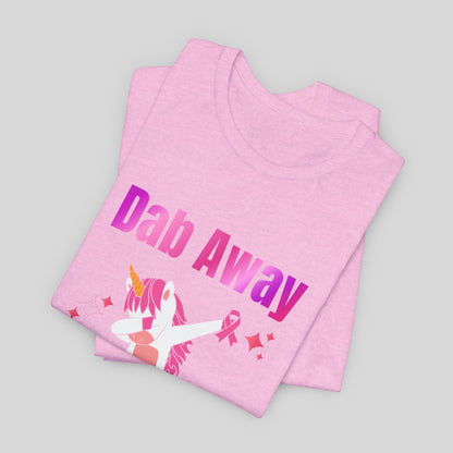 Dab Away Cancer Unicorn Unisex Jersey Short Sleeve Tee