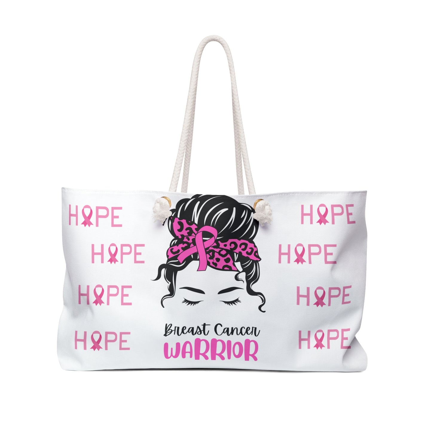 White Breast Cancer Warrior Weekender Tote Bag