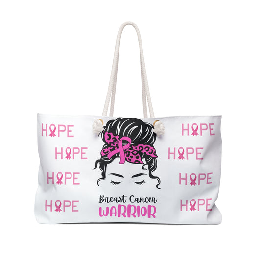 White Breast Cancer Warrior Weekender Tote Bag