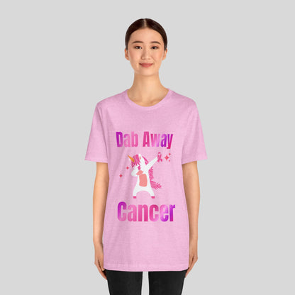 Dab Away Cancer Unicorn Unisex Jersey Short Sleeve Tee