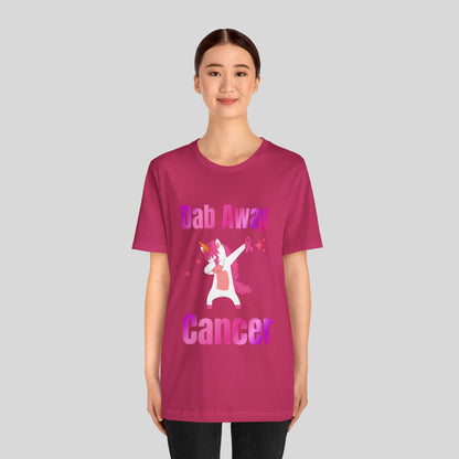 Dab Away Cancer Unicorn Unisex Jersey Short Sleeve Tee