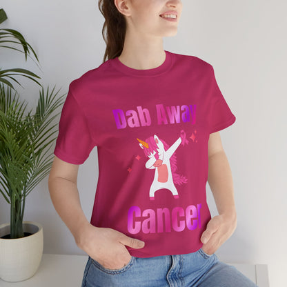 Dab Away Cancer Unicorn Unisex Jersey Short Sleeve Tee