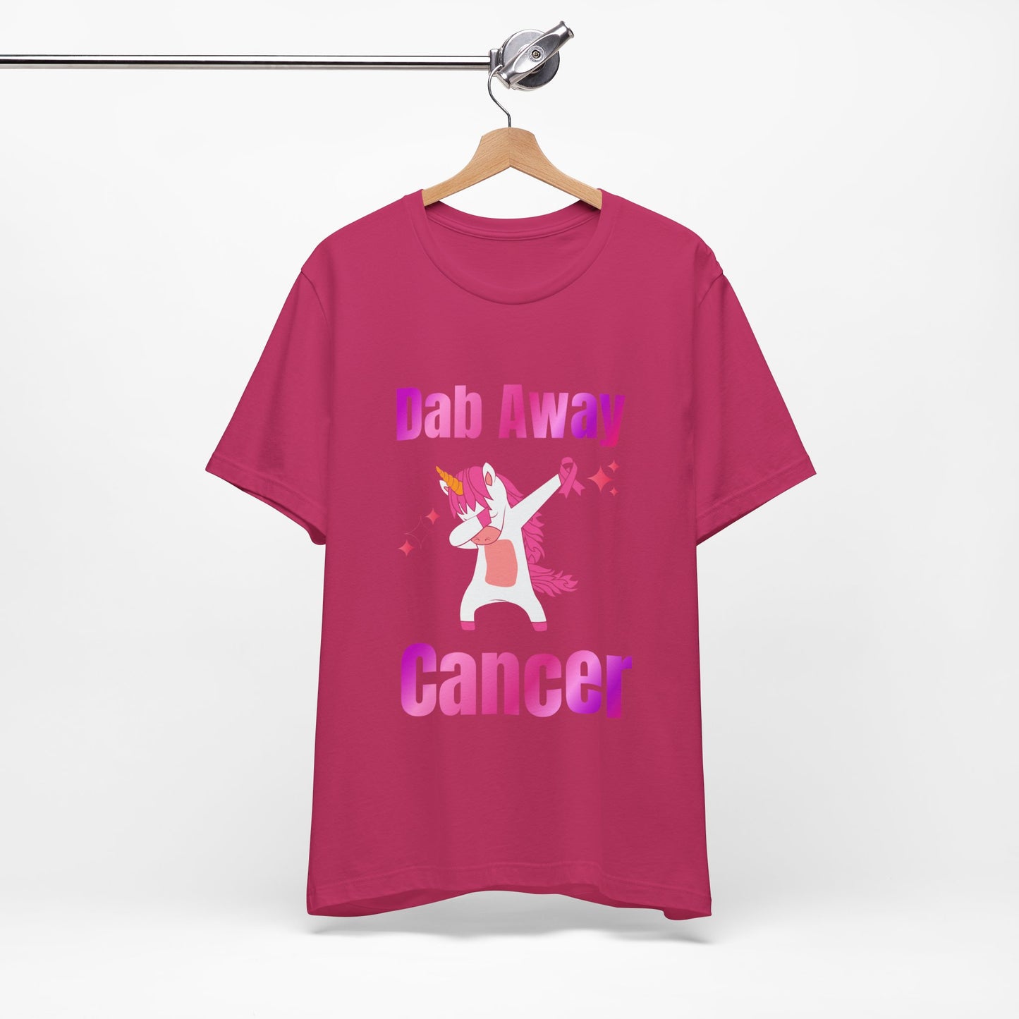 Dab Away Cancer Unicorn Unisex Jersey Short Sleeve Tee