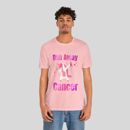 Dab Away Cancer Unicorn Unisex Jersey Short Sleeve Tee