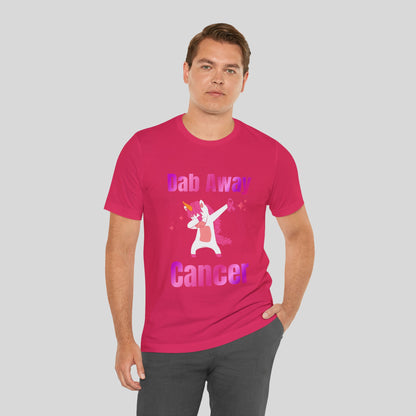 Dab Away Cancer Unicorn Unisex Jersey Short Sleeve Tee