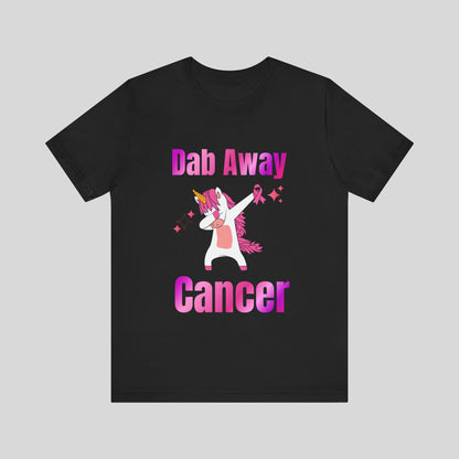 Dab Away Cancer Unicorn Unisex Jersey Short Sleeve Tee