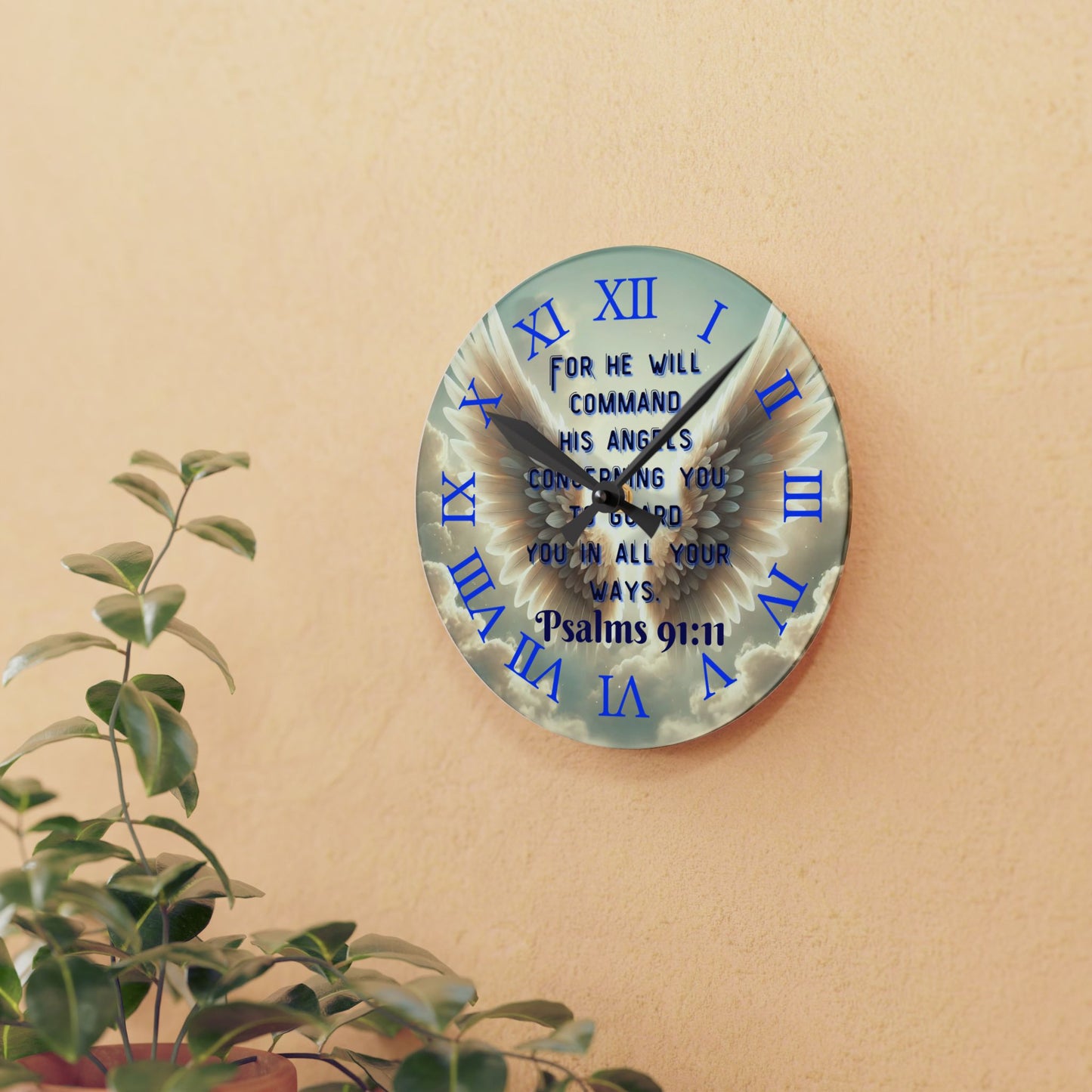 Heavenly Protection Acrylic Wall Clock