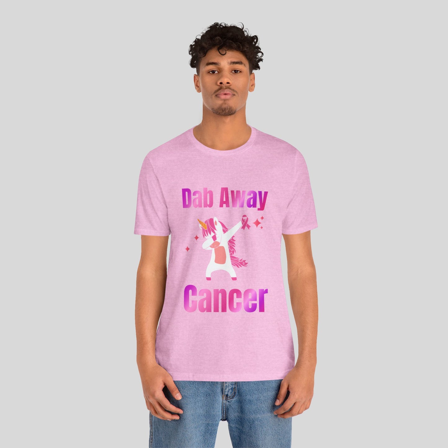 Dab Away Cancer Unicorn Unisex Jersey Short Sleeve Tee