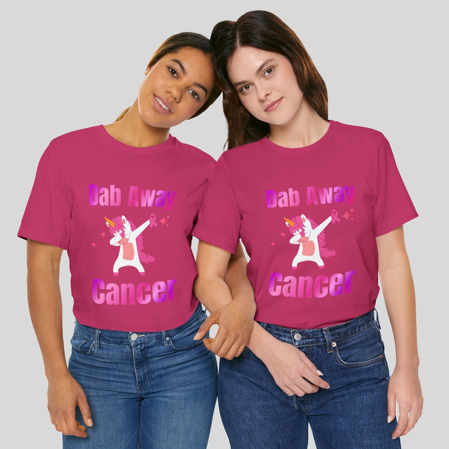 Dab Away Cancer Unicorn Unisex Jersey Short Sleeve Tee