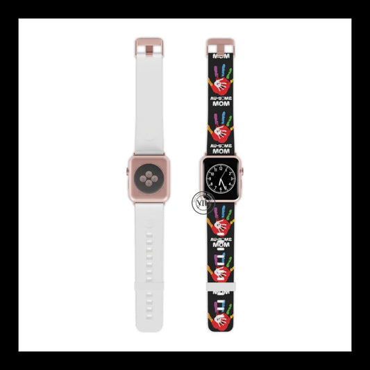 Autism Awareness Au-Some Mom Apple Watch Band 7.5’’ × 0.75’’ / 38 - 40 Mm Rose Gold Accessories