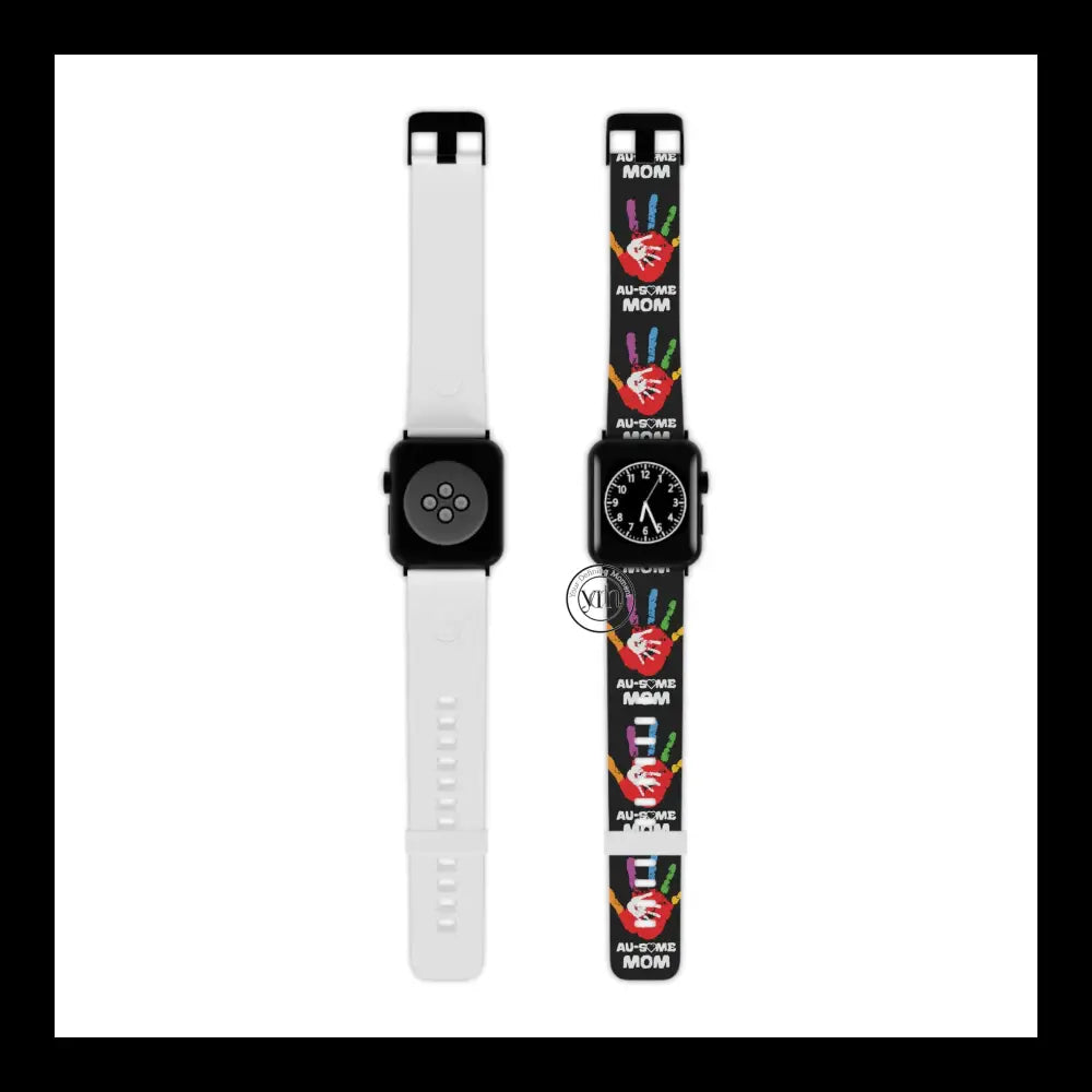 Autism Awareness Au-Some Mom Apple Watch Band 8’’ × 0.75’’ / 38 - 40 Mm Black Accessories