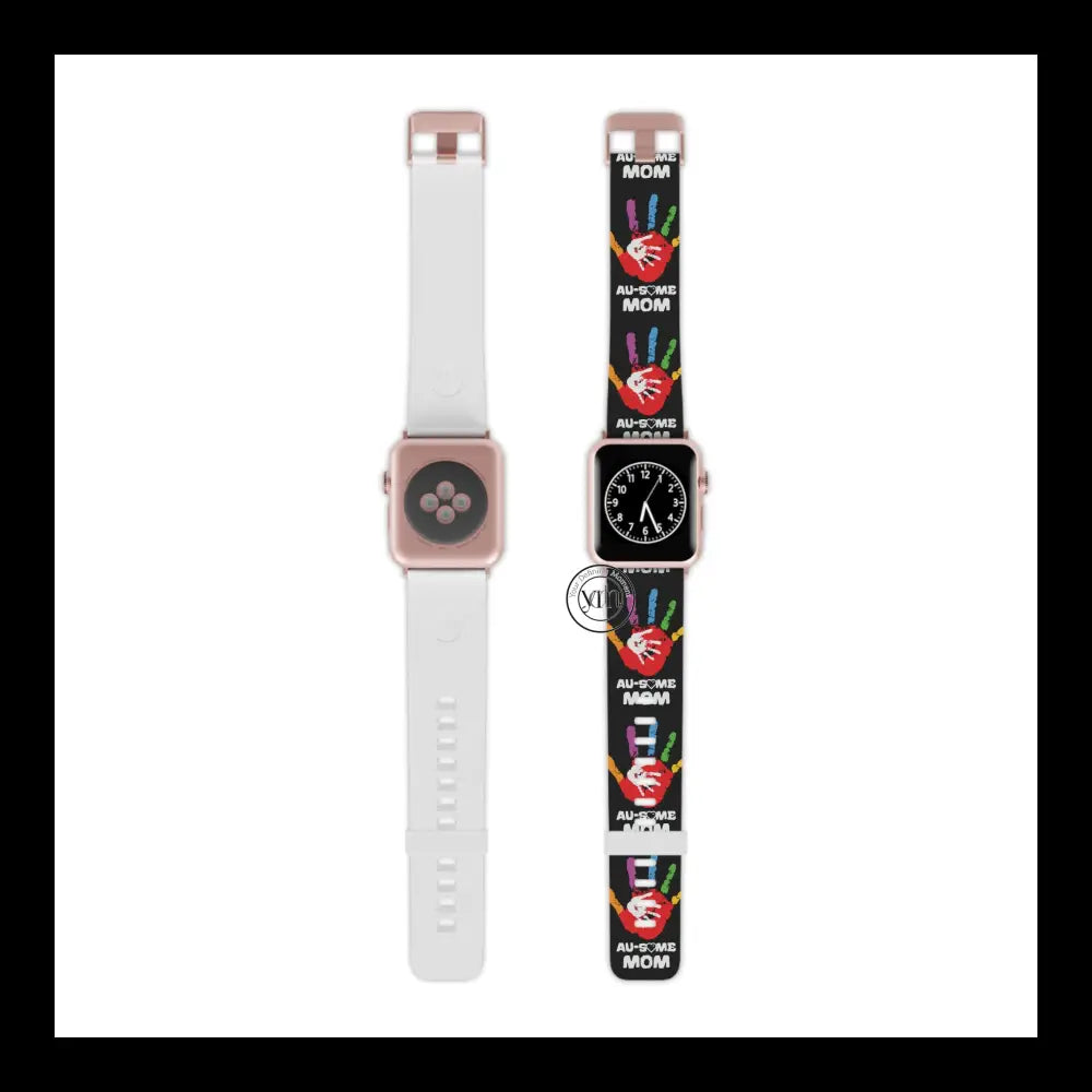 Autism Awareness Au-Some Mom Apple Watch Band 8’’ × 0.75’’ / 38 - 40 Mm Rose Gold Accessories