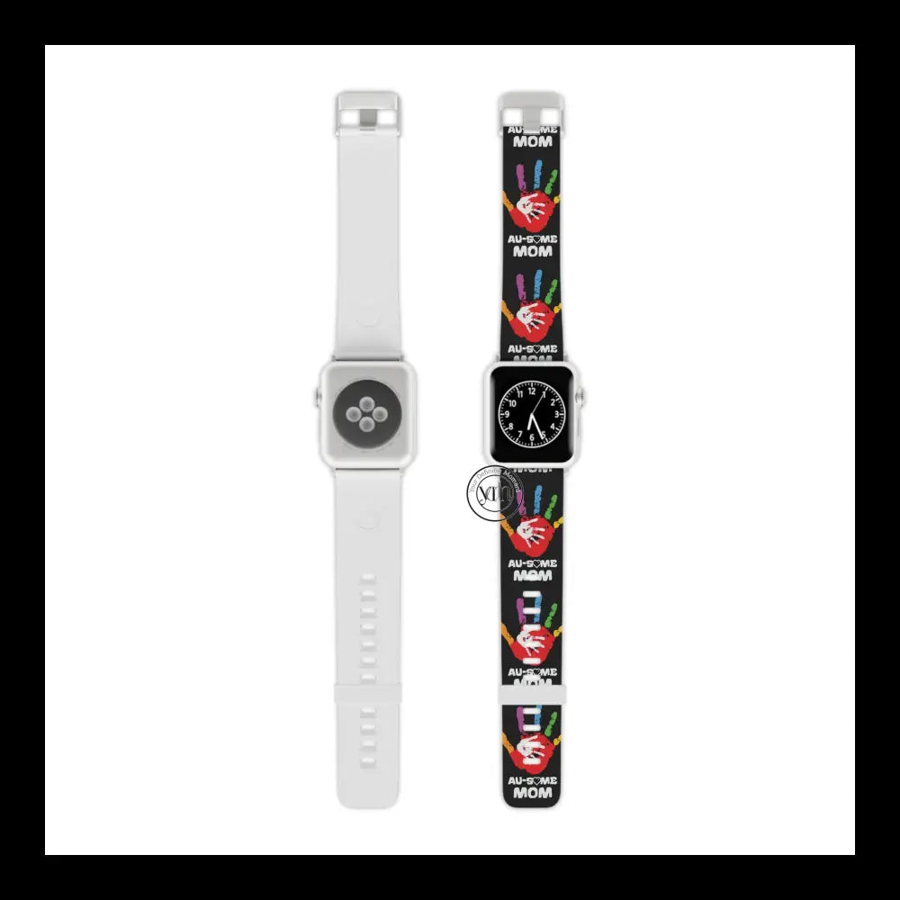 Autism Awareness Au-Some Mom Apple Watch Band 8’’ × 0.75’’ / 38 - 40 Mm Silver Accessories