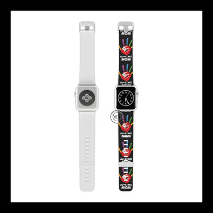 Autism Awareness Au-Some Mom Apple Watch Band 8’’ × 0.75’’ / 38 - 40 Mm Silver Accessories