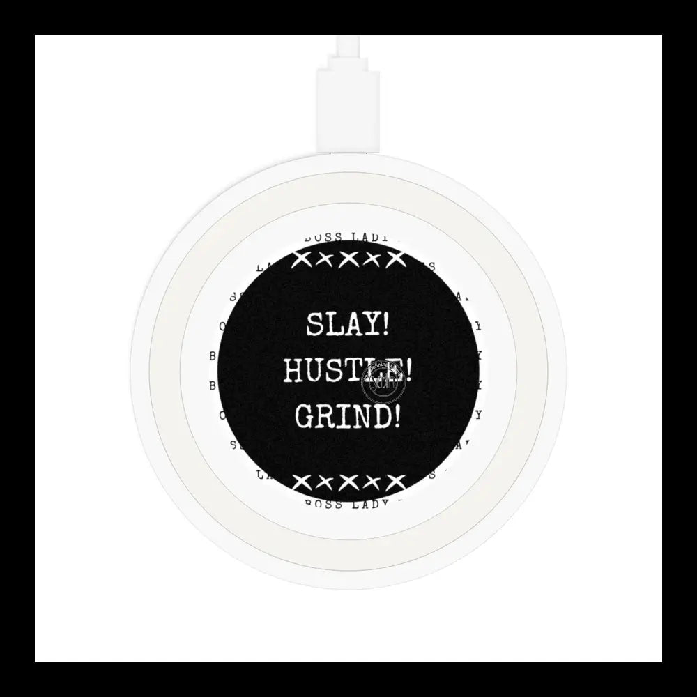 Boss Lady Slay Hustle And Grind Wireless Quake Charging Pad 2.75’’ X / White/White Accessories