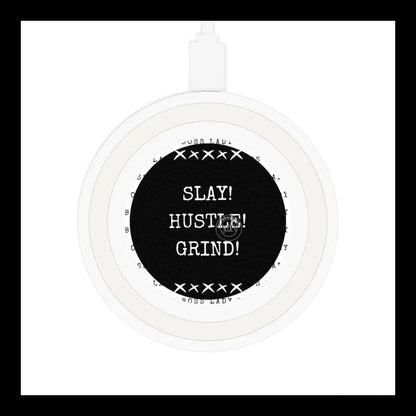 Boss Lady Slay Hustle And Grind Wireless Quake Charging Pad 2.75’’ X / White/White Accessories