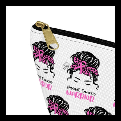 Breast Cancer Warrior Pouch W T-Bottom. Bags