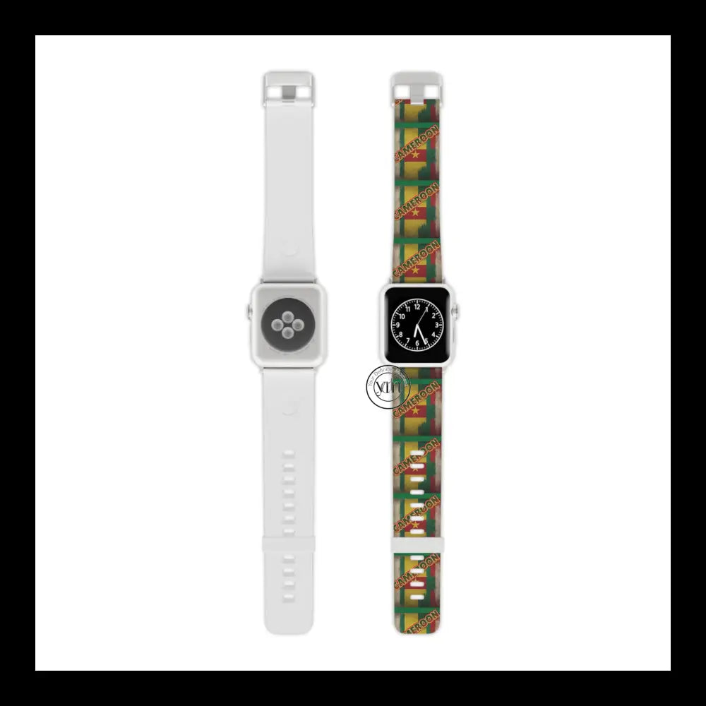 Cameroon Pride Apple Watch Band Design 8’’ × 0.75’’ / 38 - 40 Mm Silver Accessories