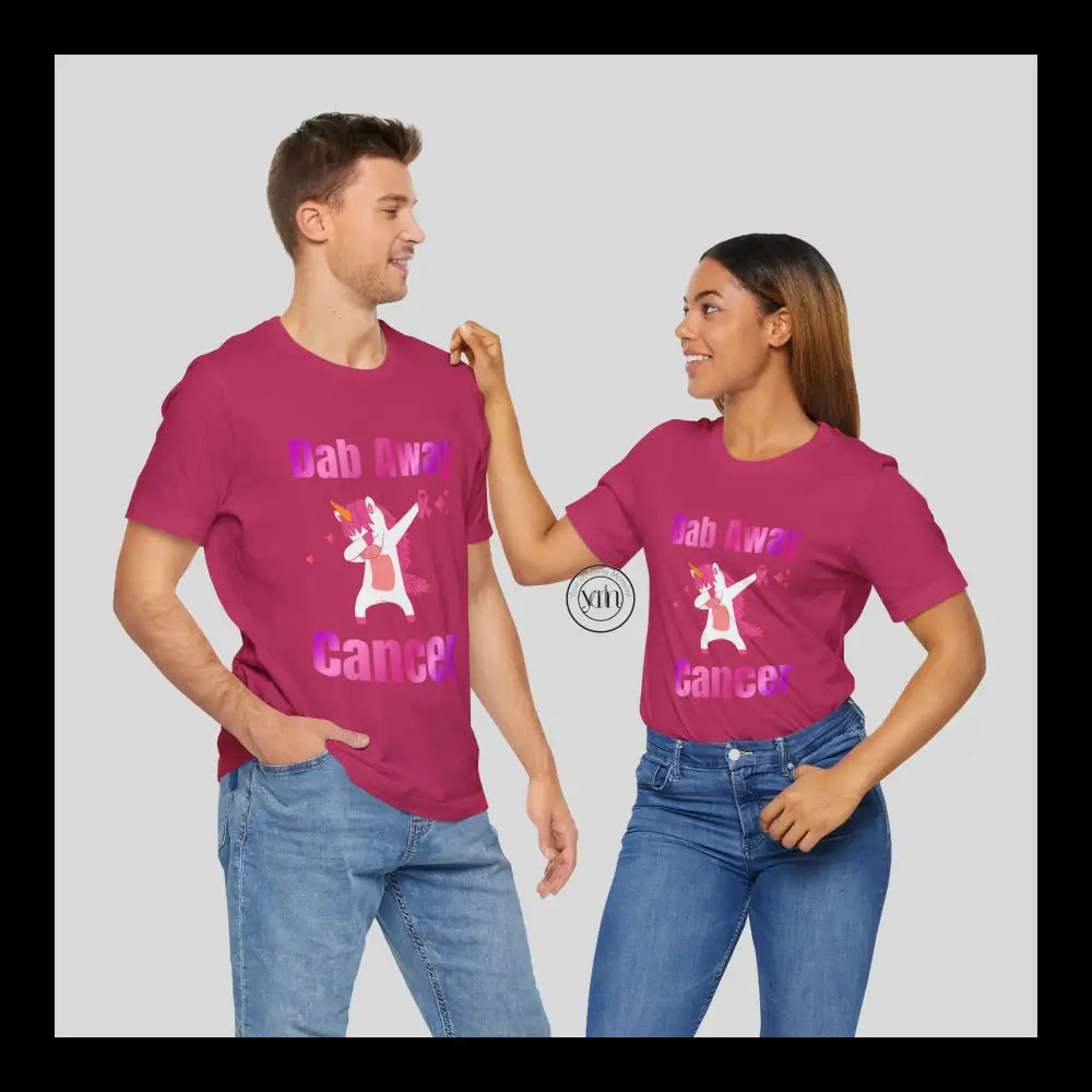 Dab Away Cancer Unicorn Unisex Jersey Short Sleeve Tee Berry / Xs T-Shirt